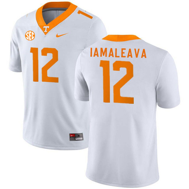 Men #12 Nico Iamaleava Tennessee Volunteers College Football Jerseys Stitched Sale-White